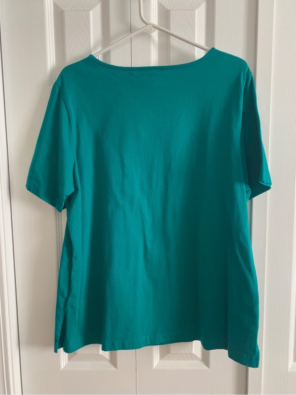 Bob Mackie Wearable Art Emerald T-Shirt Embroidered Iris Artsy Statement - Picture 5 of 9